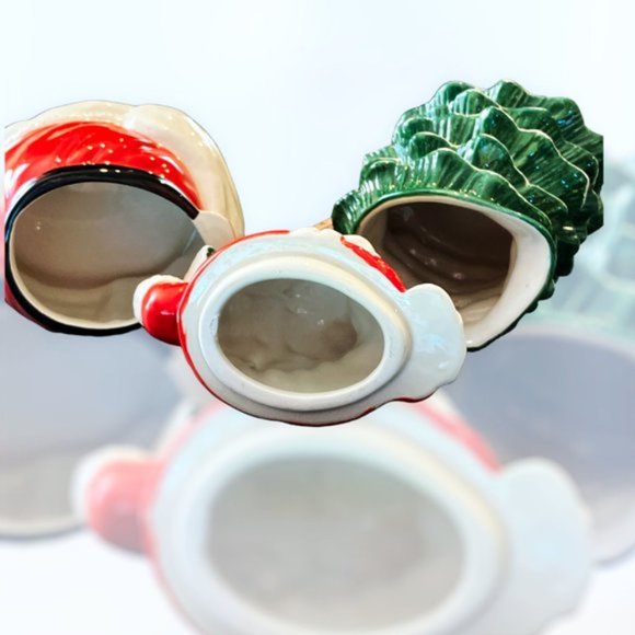 1989 TIMELESS TREASURES German Christmas Tree Creamer-Santa Figurine Suger Bowl - Picture 6 of 9